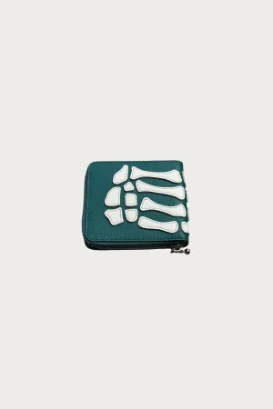 THUMB-UP BONE BAND ZIP Wallet - Peacock Green