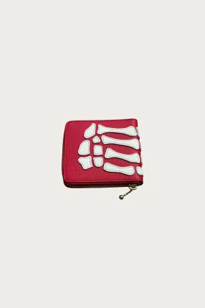 THUMB-UP BONE BAND ZIP Wallet - Red