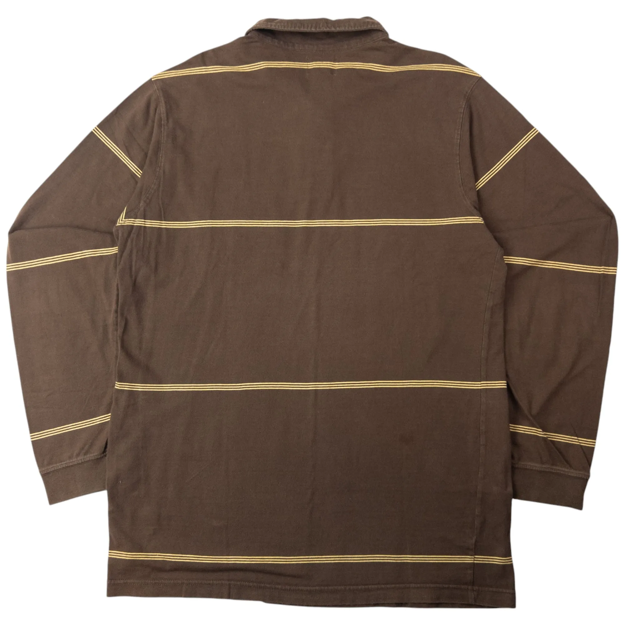 Vintage Stussy Striped Long Sleeve Polo Shirt Size L